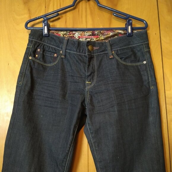 Vigoss Milan Boot Cut Juniors Size 7 Blue Jeans With Back Flap Pockets - Picture 2 of 6